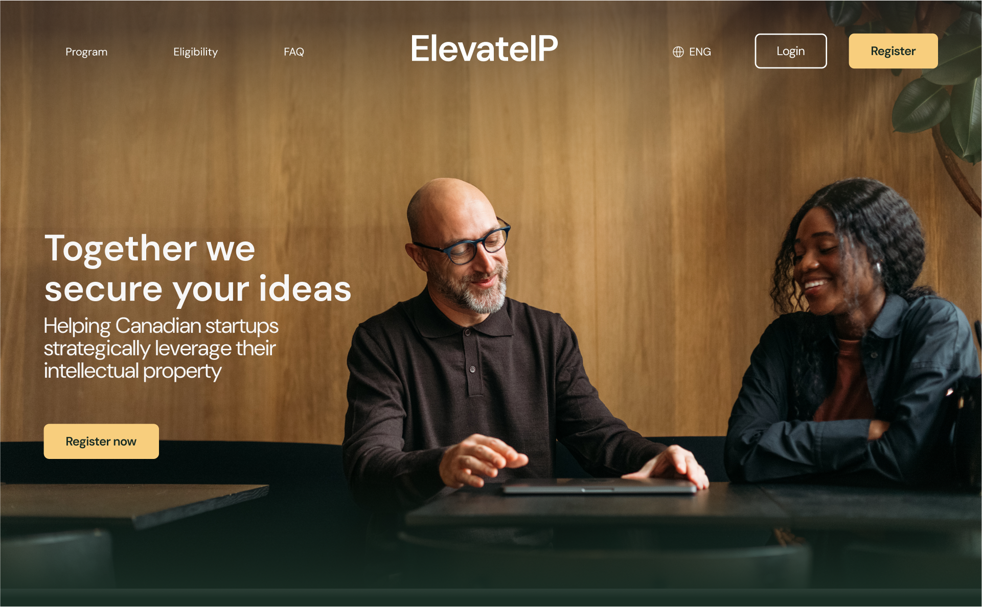 A Screenshot of the Elevate IP Portals homepage